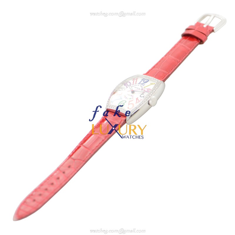 Franck Muller 5850 SC COL DRM D 1R AC Replica Watch Automatic White Dial Red Alligator Strap - Image 2
