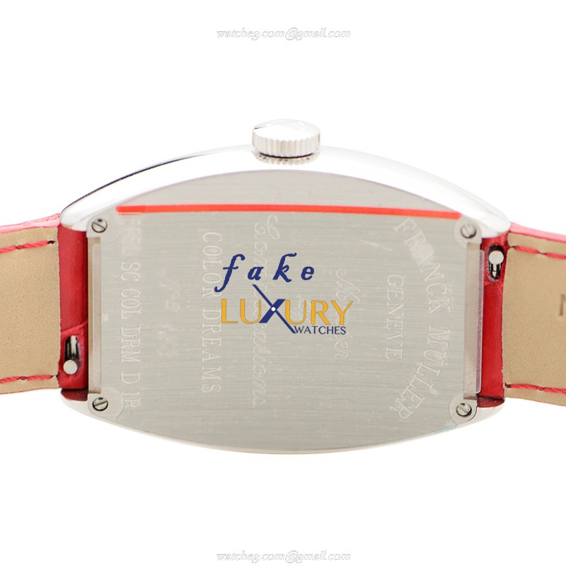 Franck Muller 5850 SC COL DRM D 1R AC Replica Watch Automatic White Dial Red Alligator Strap - Image 3