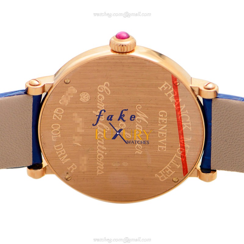 Franck Muller 8035 QZ COL DRM R 5N Color Dreams Quartz 18kt Rose Gold White Dial Blue Alligator - Image 3