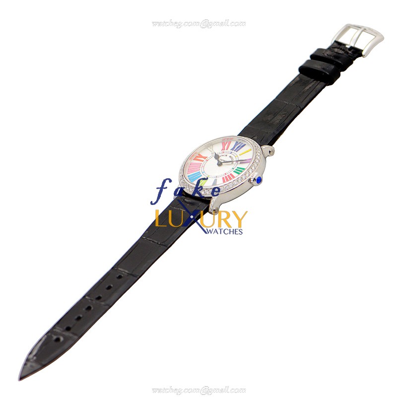 Franck Muller 8035 QZ COL DRM R D 1R AC Replica Watch, Quartz, White Dial, Steel & Diamonds Case - Image 2