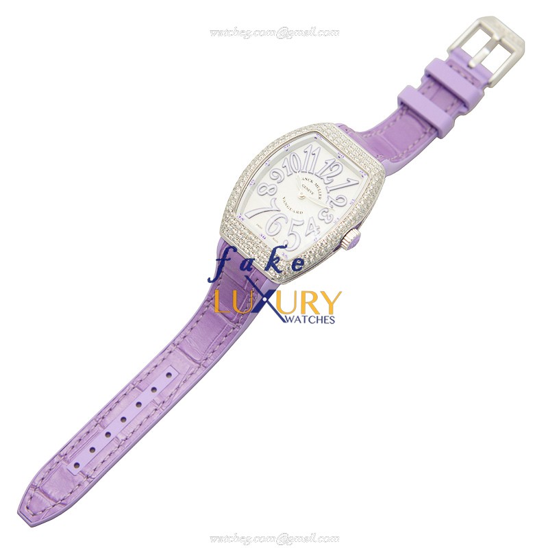 Franck Muller V 35 QZ D AC.VL Replica Watch, Vanguard Quartz, White Dial, Steel & Diamonds Case - Image 2