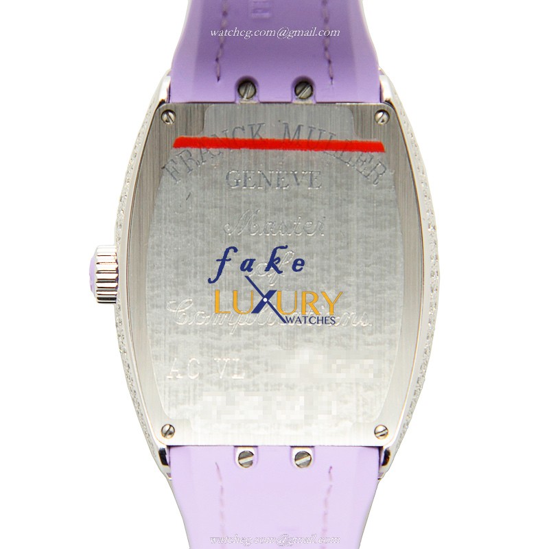 Franck Muller V 35 QZ D AC.VL Replica Watch, Vanguard Quartz, White Dial, Steel & Diamonds Case - Image 3