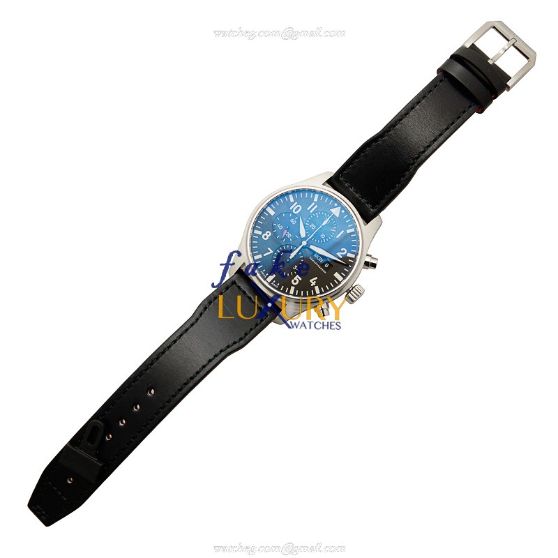 IWC IW377709 Pilots Automatic Replica Watch Black Dial Steel Case Cowhide Strap - Image 2