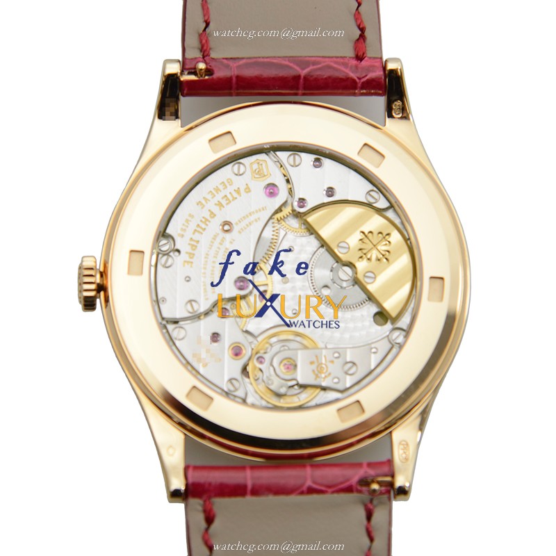 Patek Philippe 5077/100R-010 Replica Watch, Automatic Cal.240, Blue Dial, 38mm 18kt Rose Gold & - Image 3