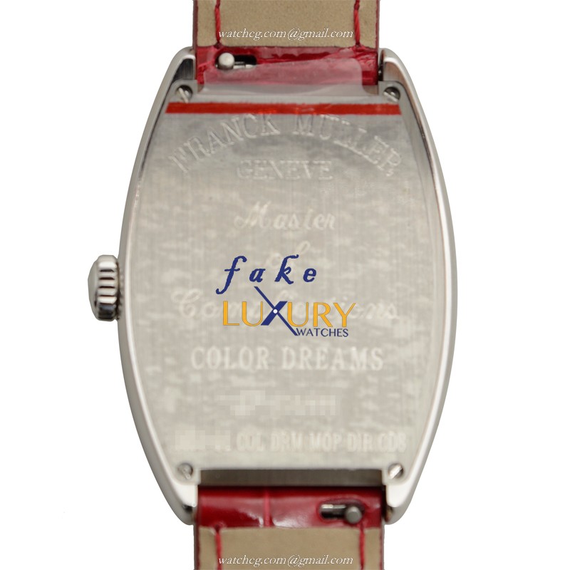 Franck Muller Cintree Curvex 2852 QZ COL DRM MOP D1R CD8 AC Quartz White Dial Red Strap Replica - Image 3