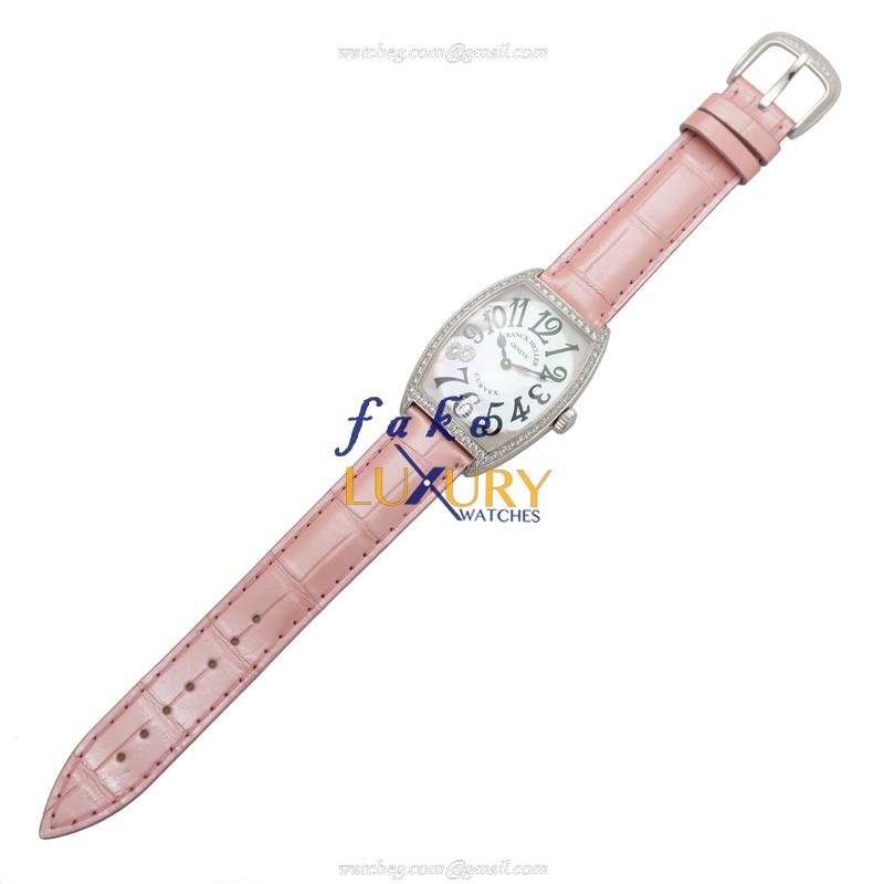 Franck Muller 2852 QZ MOP D 1R CD8 AC Cintree Curvex Quartz Stainless Steel & Diamonds Pink - Image 2