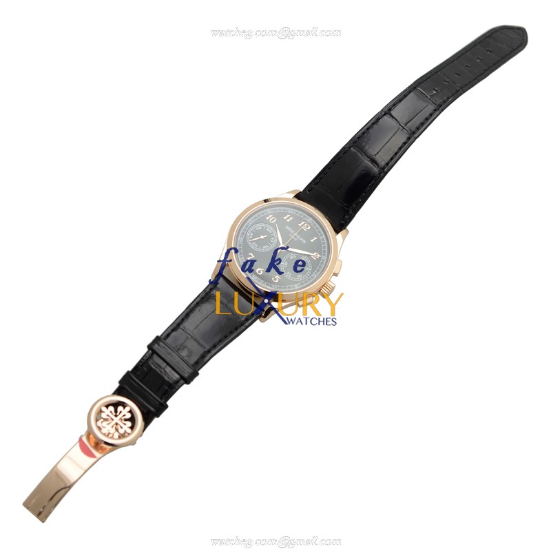 Patek Philippe 5170R-010 Replica Watch Manual Wind Rose Gold Black Dial Alligator Strap - Image 2