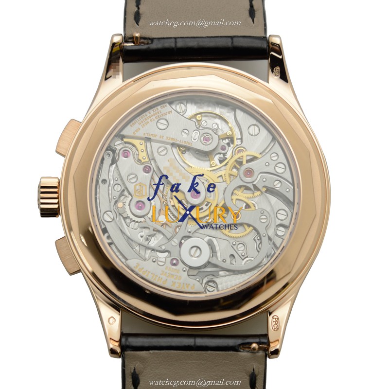 Patek Philippe 5170R-010 Replica Watch Manual Wind Rose Gold Black Dial Alligator Strap - Image 3