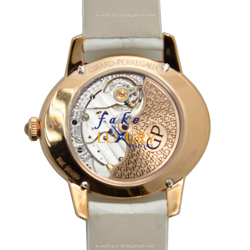 Girard Perregaux Cats Eye 80484D52A761BK7A Automatic 18kt Rose Gold White Dial Replica Watch - Image 3