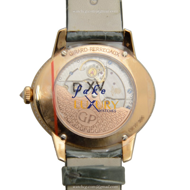 80484D52P662-BK6A - Girard Perregaux Cats Eye Replica Watch - Automatic - Blue Dial - Rose Gold - Image 3