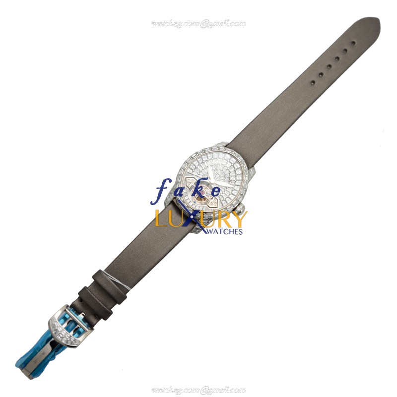 99498B53P7B1AKK7A - Girard Perregaux Cats Eye Replica Watch - Manual Wind - Silver Dial - White - Image 2
