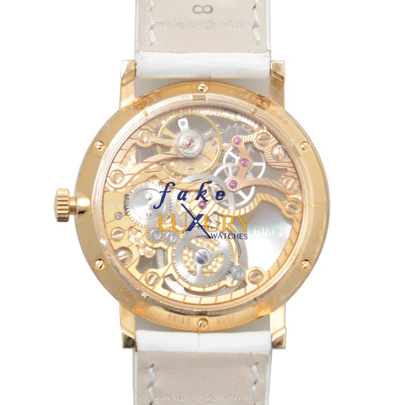 G0A38121 - Piaget Altiplano Replica Watch - Manual Wind - Rose Gold Diamonds - White Strap - Image 3