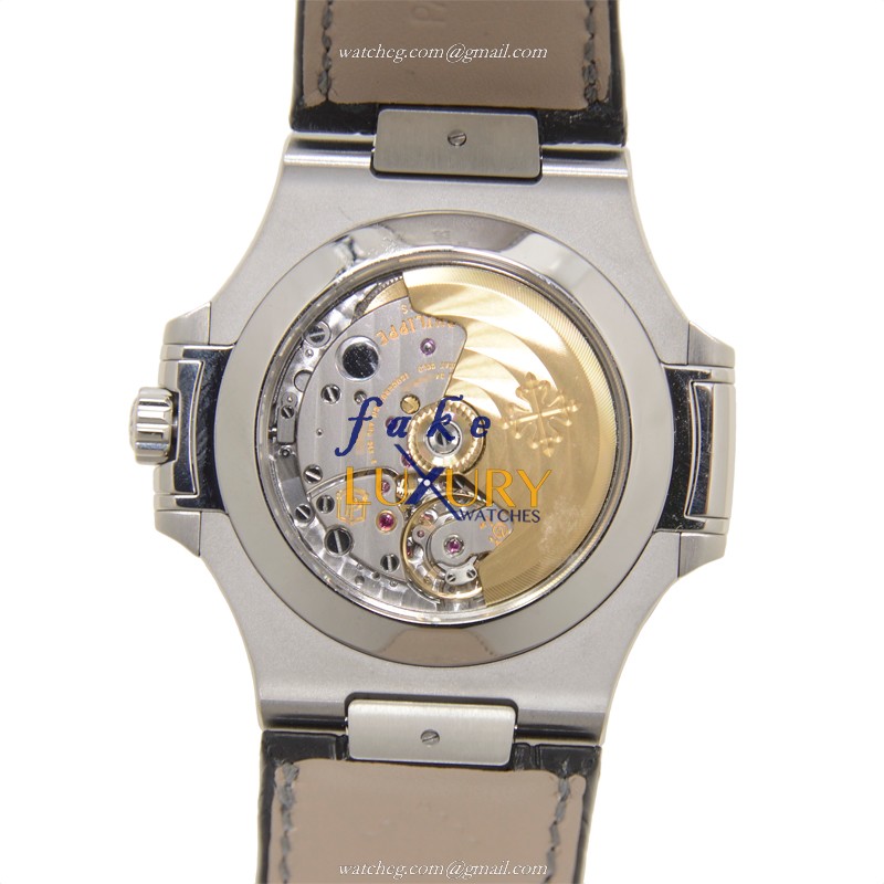 Patek Philippe 5726A-001 Nautilus Replica Watch, Black Dial, Steel Case, Alligator Strap - Image 3