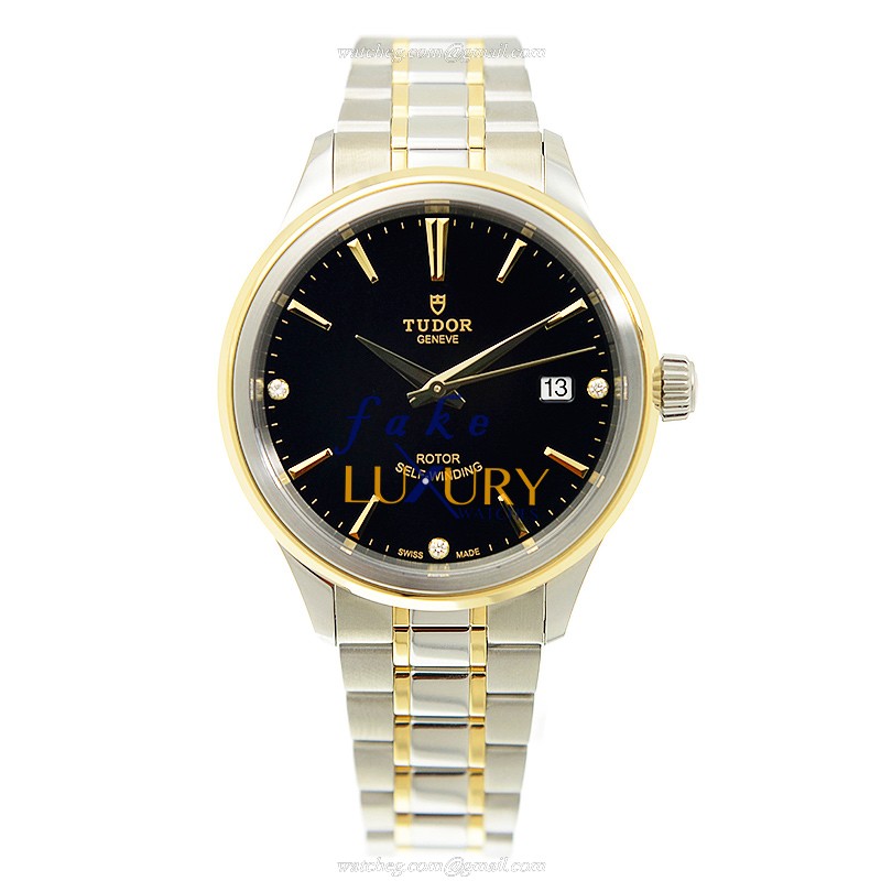 Tudor 12503-65053-369DI-BK Automatic Gold & Steel Replica Watch, Swiss Movement, Black Dial - Image 2