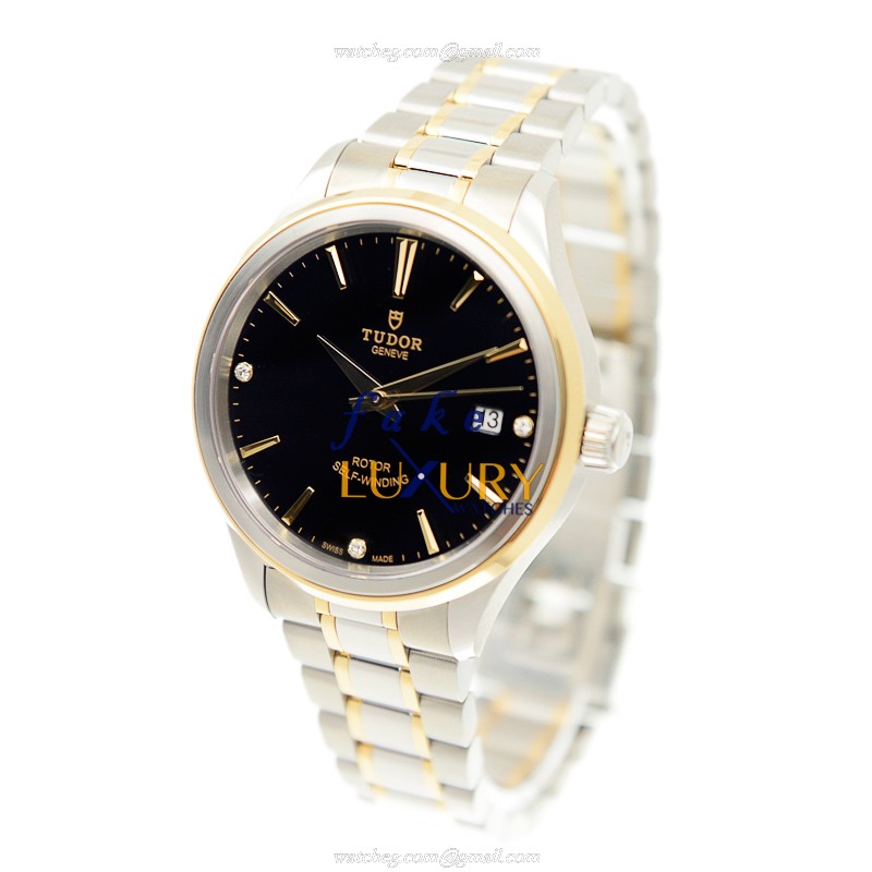 Tudor 12503-65053-369DI-BK Automatic Gold & Steel Replica Watch, Swiss Movement, Black Dial - Image 3