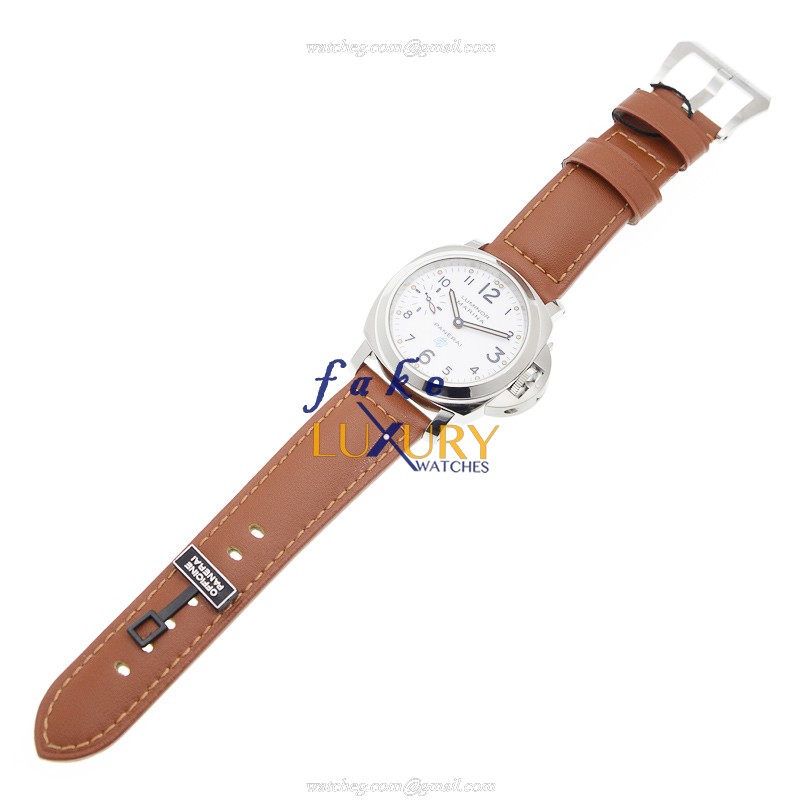 Panerai PAM00660 LUMINOR Manual Wind 44mm Stainless Steel Replica Watch with White Dial & Brown - Image 2