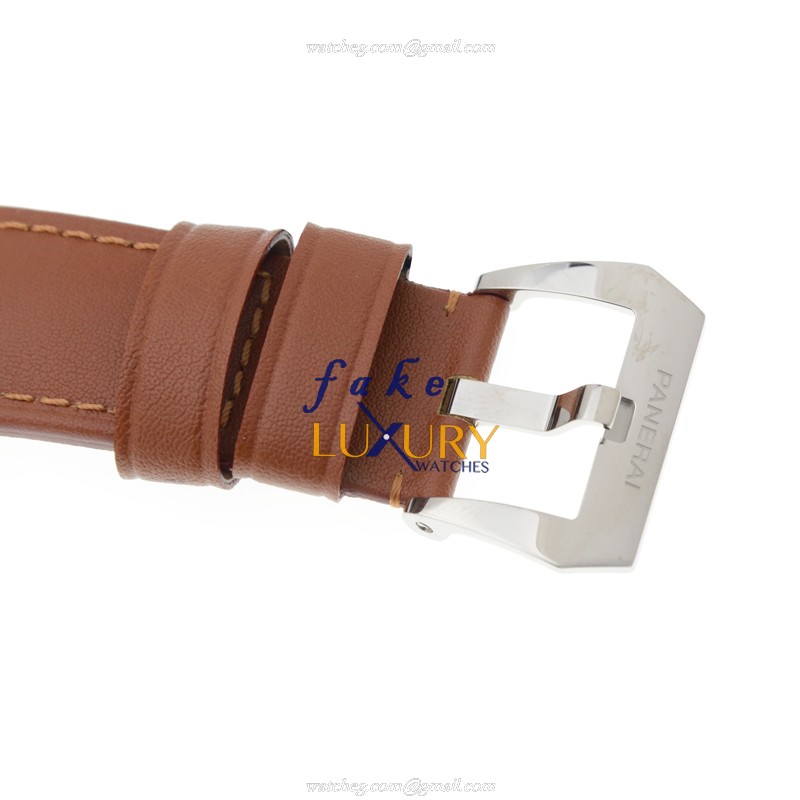 Panerai PAM00660 LUMINOR Manual Wind 44mm Stainless Steel Replica Watch with White Dial & Brown - Image 4