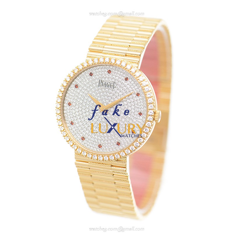 Piaget Tradition G0A37048 Manual Wind 18kt Rose Gold Silver Dial Diamonds Watch Replica Watch - Image 3