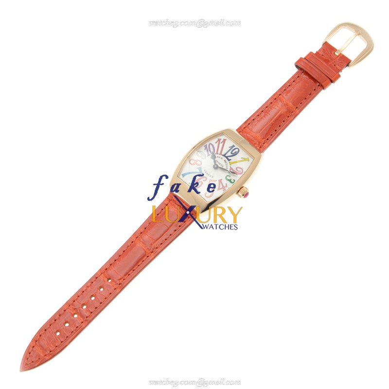 Franck Muller 7562 QZ COL DRM 5N - Replica Watch - Quartz - 18kt Rose Gold - White Dial - Orange - Image 2