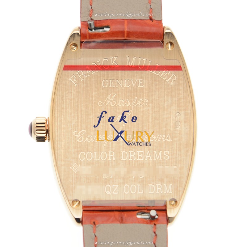 Franck Muller 7562 QZ COL DRM 5N - Replica Watch - Quartz - 18kt Rose Gold - White Dial - Orange - Image 3