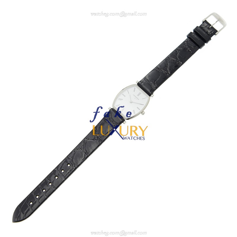 L4.205.4.11.2 - Longines La Grande Quartz Replica Watch - White Dial Alligator Strap - Image 2