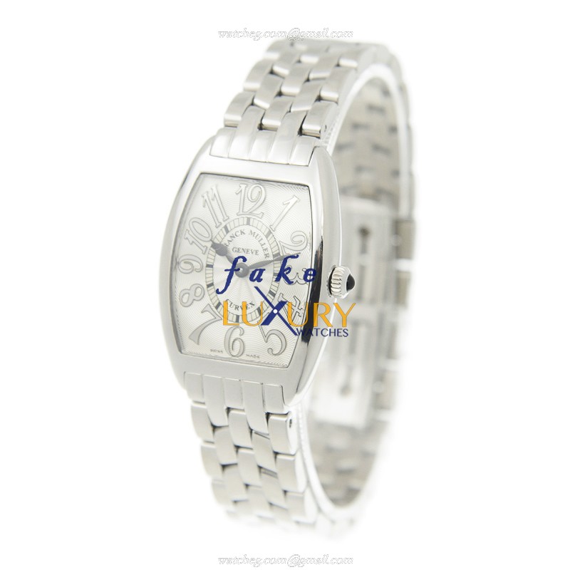 Franck Muller 1752 QZ REL AC Cintree Curvex Quartz White Dial Red Strap Replica Watch - Image 3