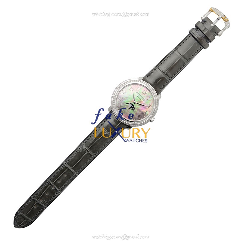 4968G-001 - Patek Philippe Replica Watch Manual Wind 18kt White Gold Diamond Dark Grey Dial - Image 2