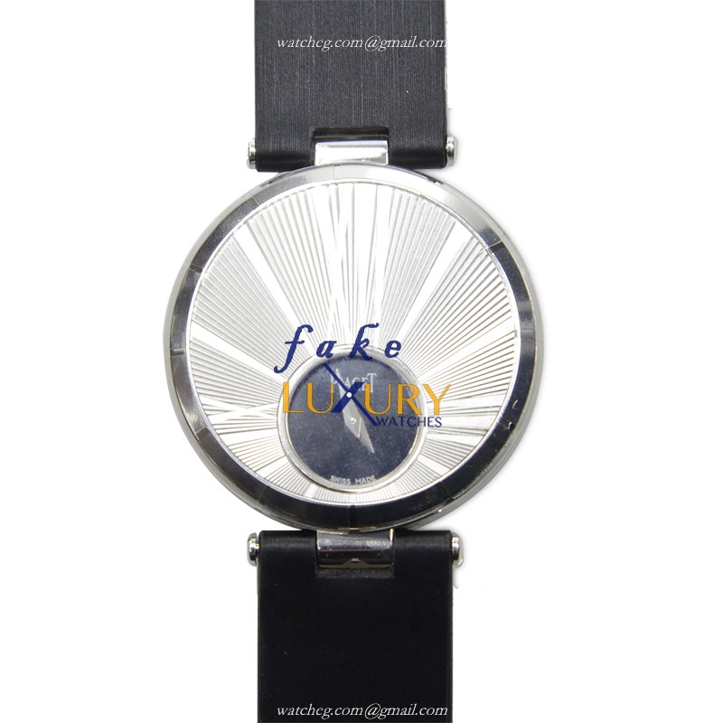 Piaget G0A35136 Limelight Replica Watch Automatic 18kt White Gold Diamond Silver Dial Black Silk - Image 3