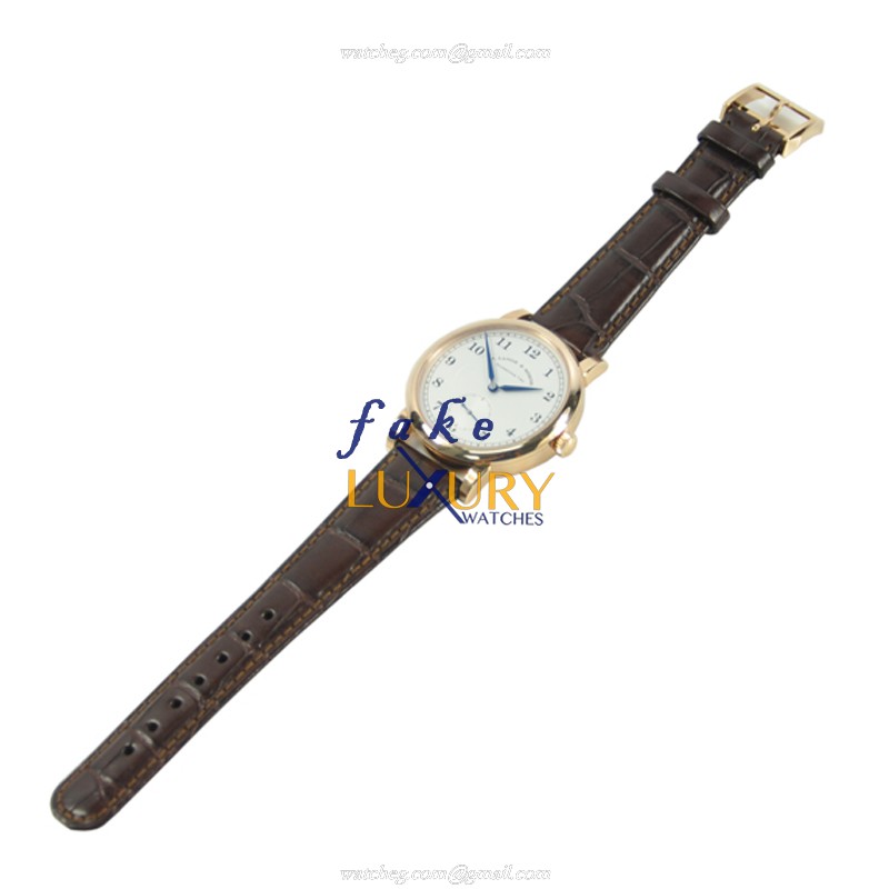 A Lange & Sohne 233.032 1815 Chronograph Replica Watch, Automatic, 40mm Rose Gold Case, Silver Dial - Image 5