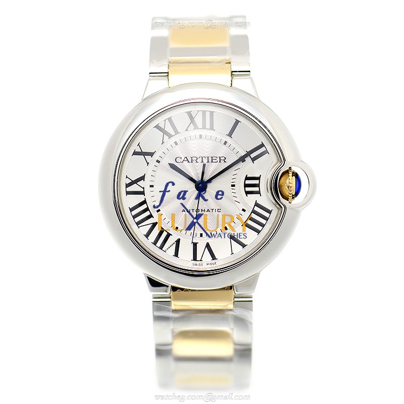 Cartier Ballon Bleu W2BB0012 Replica Watch, Automatic, Silver Dial, Stainless Steel Case, 18kt Gold - Image 2