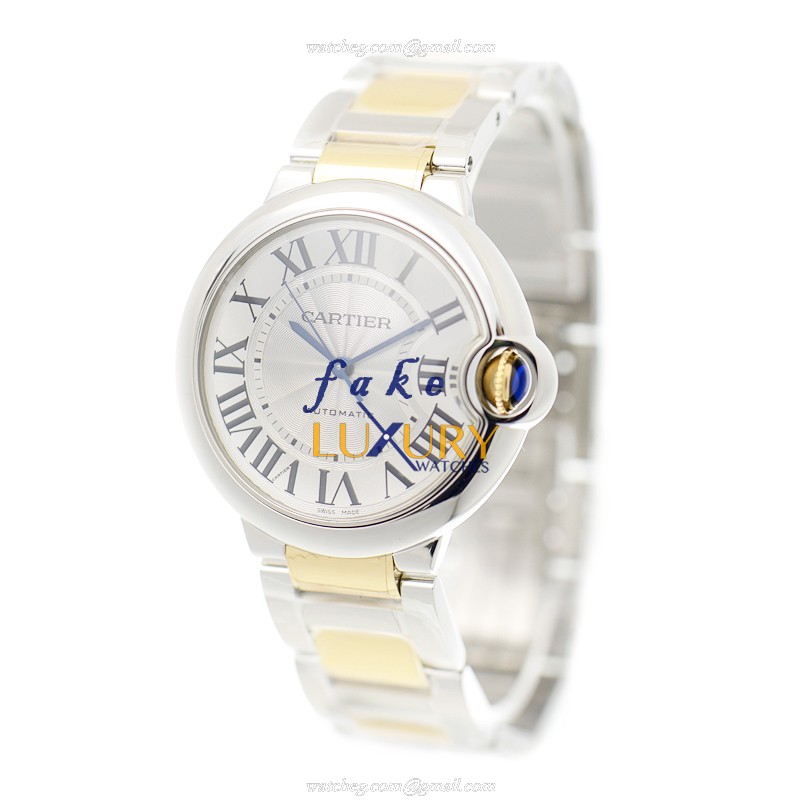 Cartier Ballon Bleu W2BB0012 Replica Watch, Automatic, Silver Dial, Stainless Steel Case, 18kt Gold - Image 3