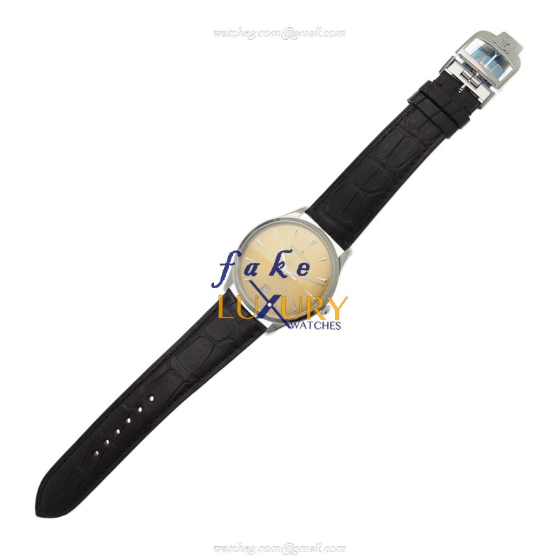 Jaeger-Lecoultre Q1288430 | Automatic | Steel | Gold Dial | Brown Alligator Strap Replica Watch - Image 2