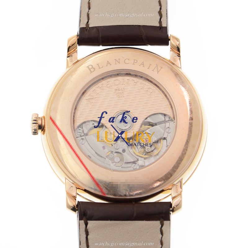 Blancpain Villeret 6669-3642-55B Automatic 18kt Rose Gold White Dial Replica Watch - Image 3