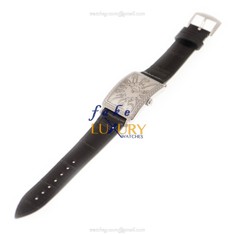 Franck Muller 952 QZ REL D 1R AC Replica Watch, Quartz Movement, White Dial, Alligator Strap - Image 2