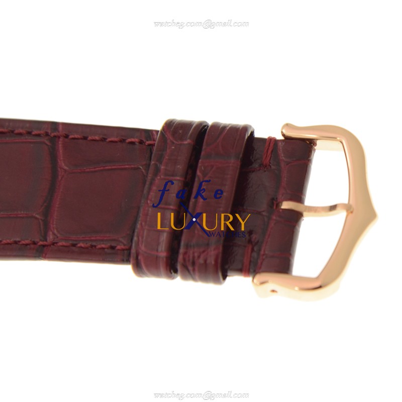 Cartier WJTA0006 Replica Watch, Automatic, White Dial, 18kt Rose Gold, Purple Alligator Strap - Image 4