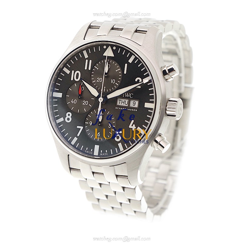 IWC IW377719 Pilots Automatic Replica Watch, Gray Dial, Steel Case Bracelet - Image 3