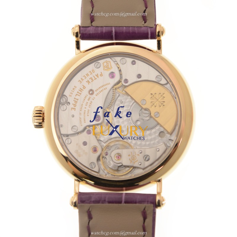 Patek Philippe 7200-200R-001 Calatrava Automatic 18kt Rose Gold Diamonds White Dial Replica Watch - Image 3