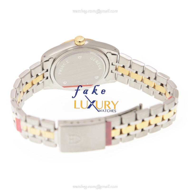 Tudor 72033-62453A-10DI-CH GLAMOUR DATE Auto Gold & Steel Watch, 32mm, Sapphire, Silver & Gold - Image 4