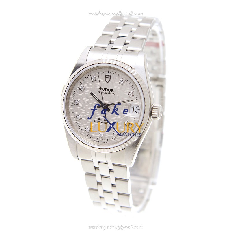 Tudor 72034-62450A-10DI-SVC Automatic 18kt White Gold Replica Watch, Silver Dial, Steel Case - Image 3