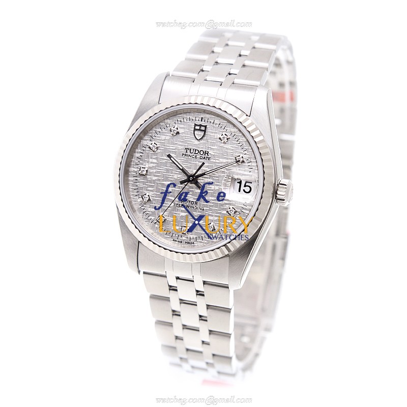 Tudor 74034-62470-10DI-SVCL PRINCE DATE Automatic 18kt White Gold & Steel | Replica Watch - Image 3