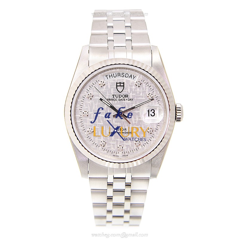 Tudor 76214-62480-10DI-SVCL Prince Date-Day Replica Watch, Automatic, Silver Dial, Steel Case - Image 2