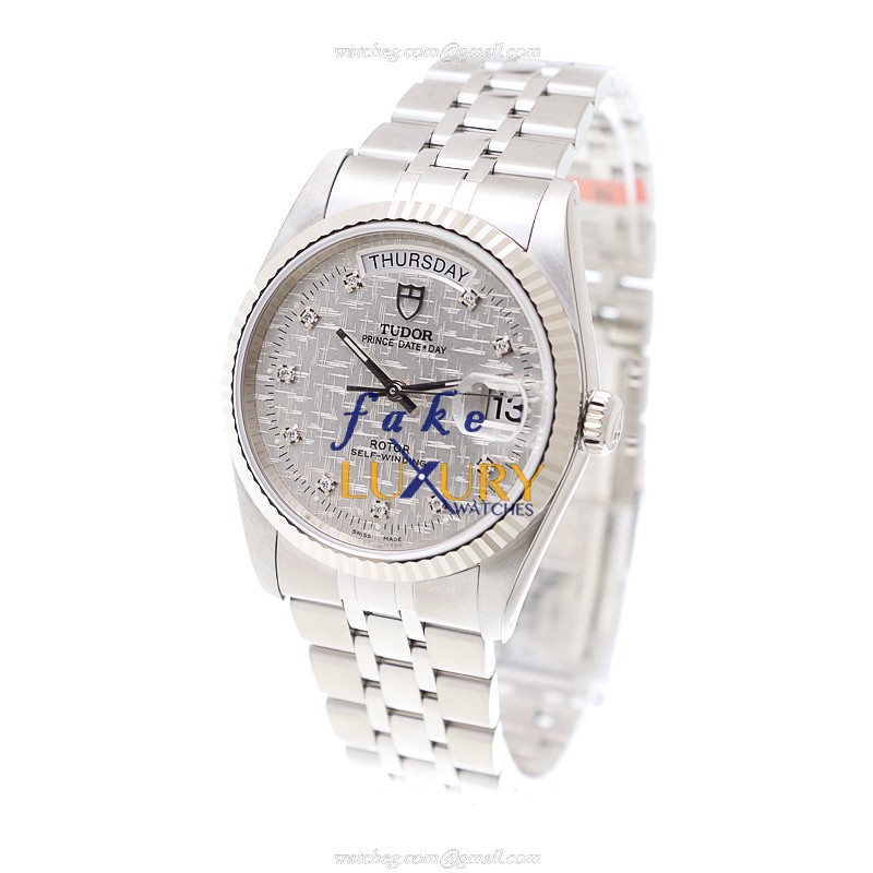 Tudor 76214-62480-10DI-SVCL Prince Date-Day Replica Watch, Automatic, Silver Dial, Steel Case - Image 3