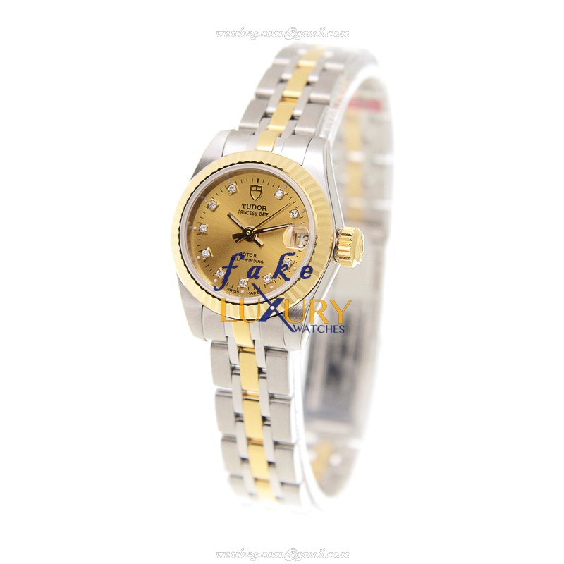 Tudor 92513-62423-10DI-CH Replica Watch, Automatic, 18kt Gold & Steel Case, Gold Dial, Silver & - Image 3