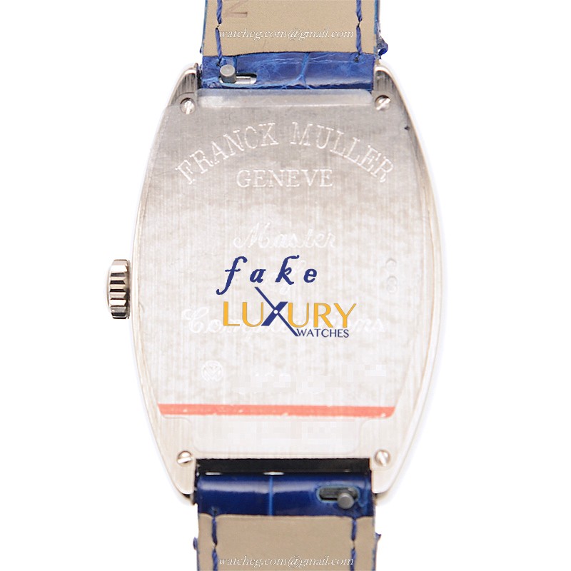Franck Muller 2852 QZ OG Replica Watch, Quartz Movement, White Dial, Blue Alligator Strap - Image 3
