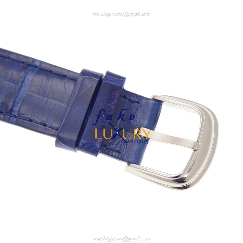 Franck Muller 2852 QZ OG Replica Watch, Quartz Movement, White Dial, Blue Alligator Strap - Image 4