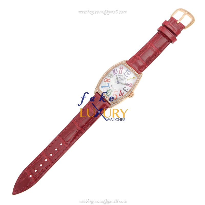 Franck Muller 2852 QZ COL DRM MOP D 1R 5N CINTREE CURVEX Quartz 18kt Rose Gold & Diamonds Replica - Image 2