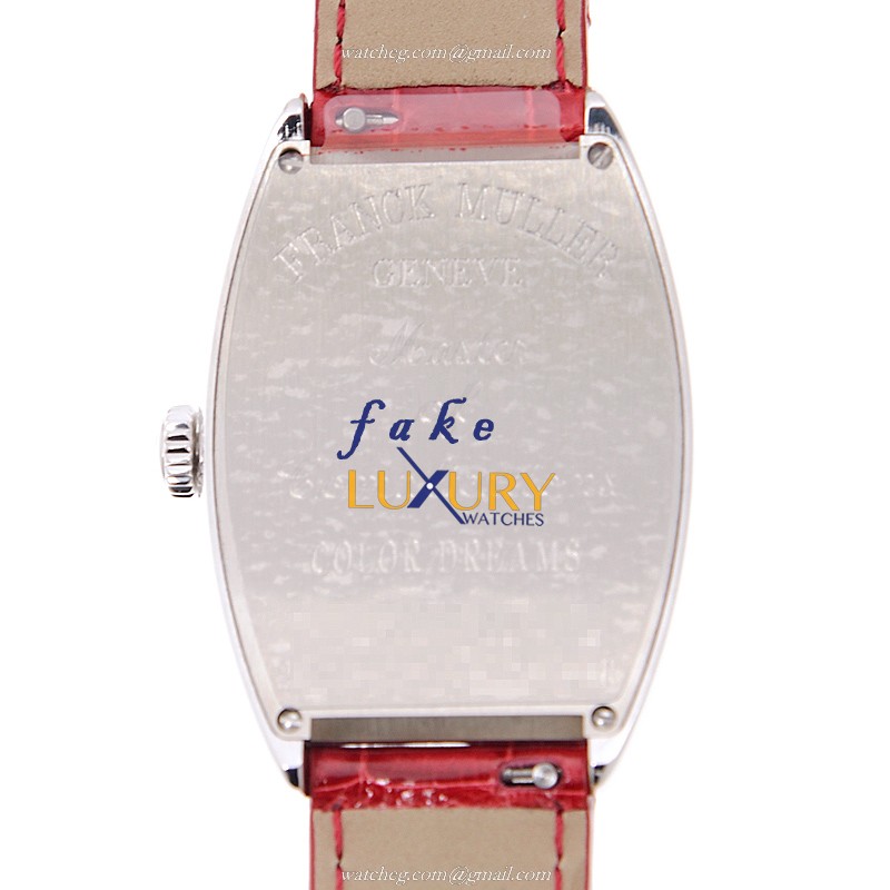 Franck Muller 2852 QZ COL DRM MOP D 1R AC Cintree Curvex Quartz Stainless Steel Diamonds Red - Image 3