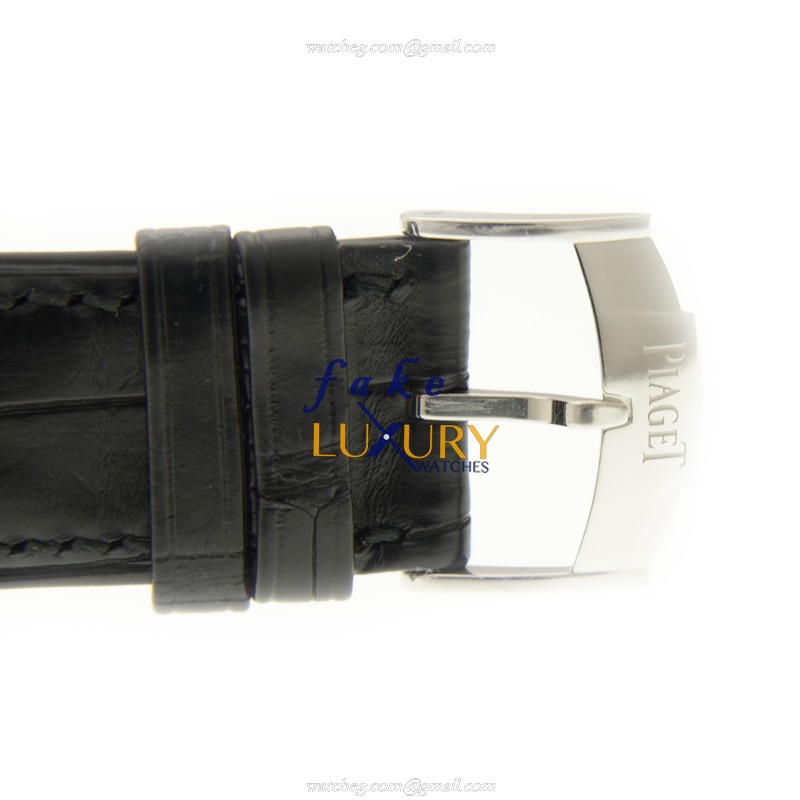 Piaget G0A33059 Black Tie Automatic 18kt White Gold Diamond Alligator Strap Replica Watch - Image 4