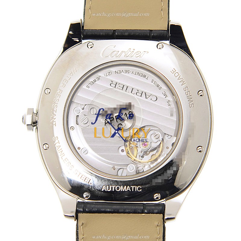 Cartier WSNM0009 DRIVE DE CARTIER Automatic Stainless Steel Black Dial Alligator Strap Replica Watch - Image 3