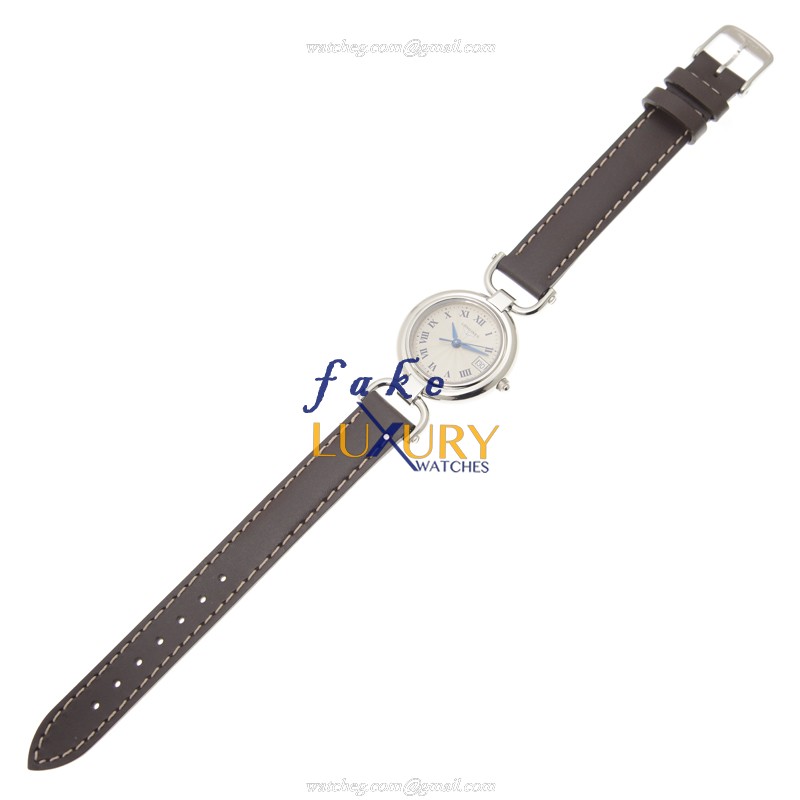 Longines L6.130.4.71.2 Equestrian Quartz Stainless Steel White Dial Brown Strap Replica Watch - Image 2